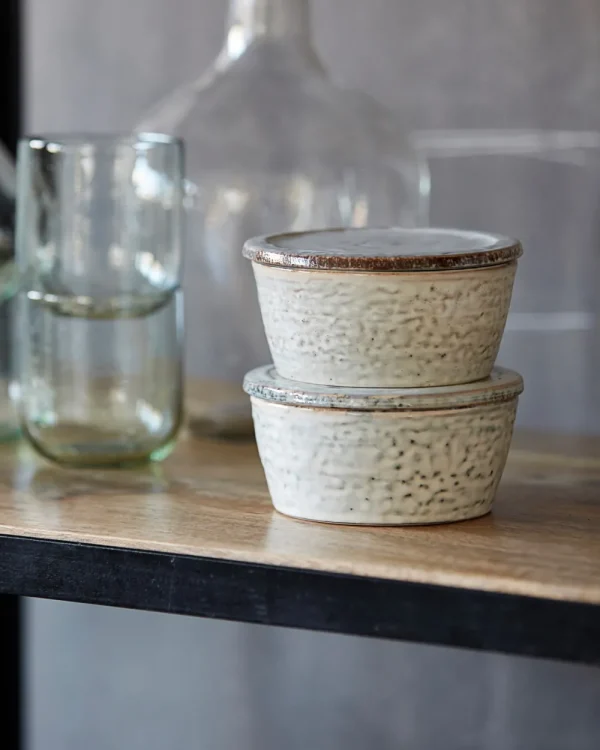 House Doctor Aufbewahrung mit Deckel, Rustic, Grau;Blau- Geschirr