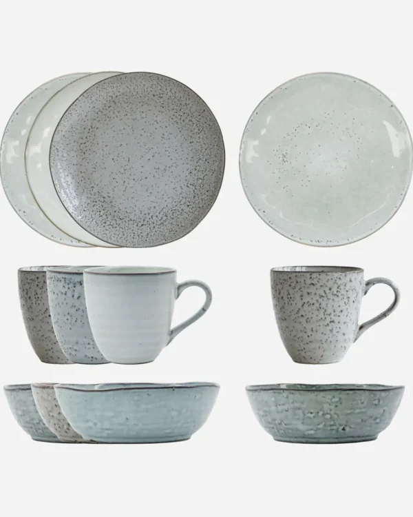 House Doctor Brunch Kit, Rustic, Grau/Blau- Geschirr