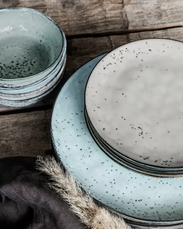 House Doctor Cake Plate Rustic Grey Blue- Geschirr