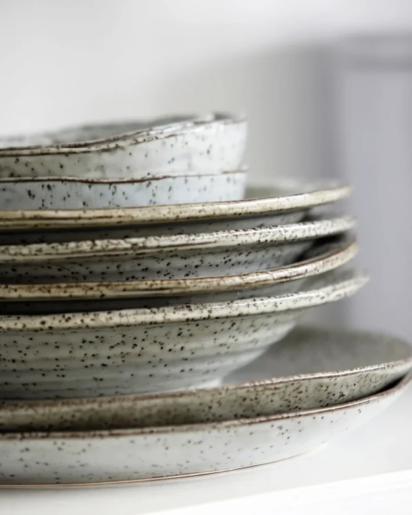 House Doctor Cake Plate Rustic Grey Blue- Geschirr