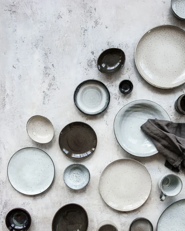 House Doctor Cake Plate Rustic Grey Blue- Geschirr