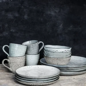 House Doctor Cake Plate Rustic Grey Blue- Geschirr