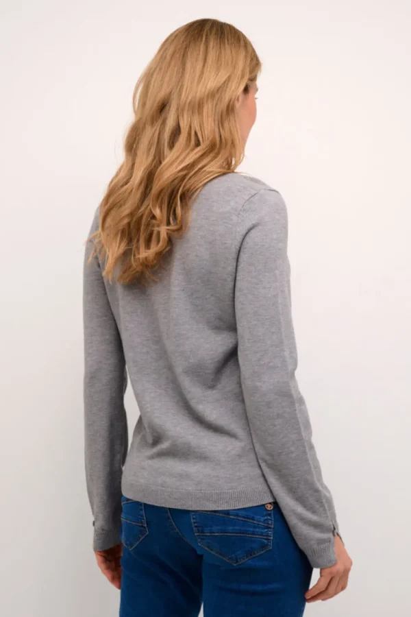 Cream CRDela Knit Cardigan Light Grey Melange- Strick & Cardigans