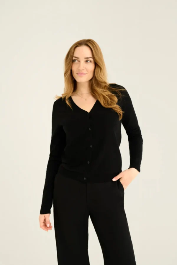 Cream CRDela Knit Cardigan Pitch Black- Strick & Cardigans