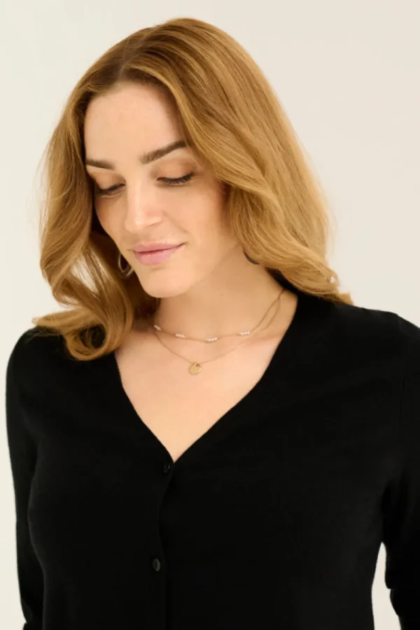 Cream CRDela Knit Cardigan Pitch Black- Strick & Cardigans