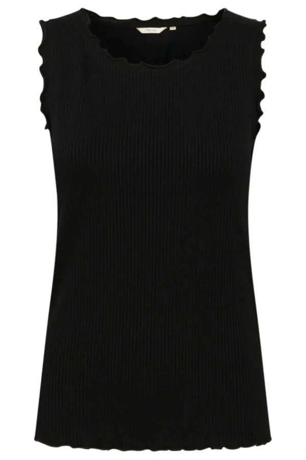 Cream CRRibba Top Pitch Black- T-shirts & Tops