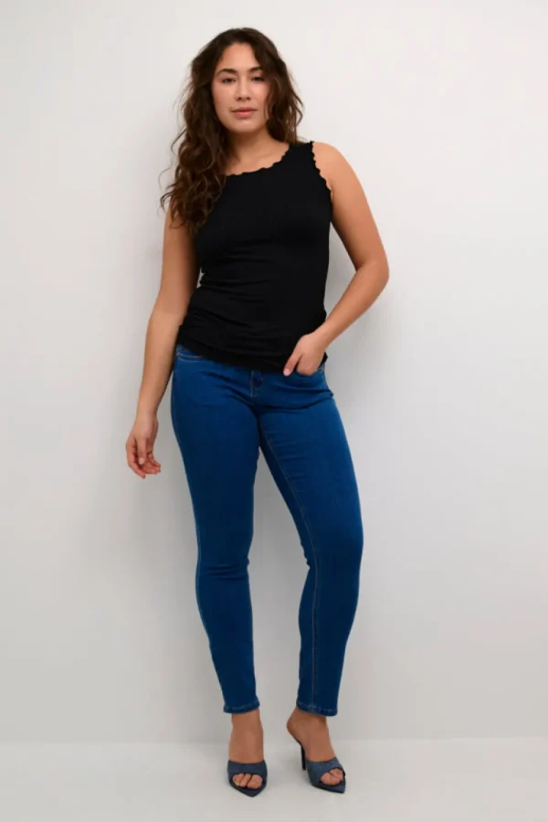 Cream CRRibba Top Pitch Black- T-shirts & Tops