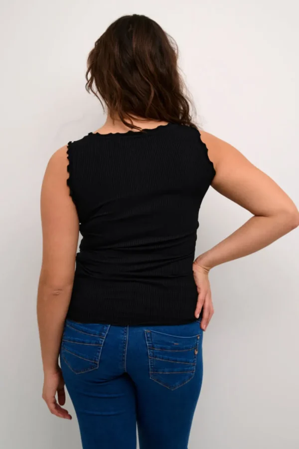 Cream CRRibba Top Pitch Black- T-shirts & Tops