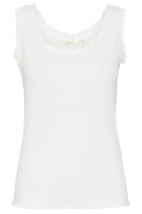 Cream CRRibba Top Snow White- T-shirts & Tops