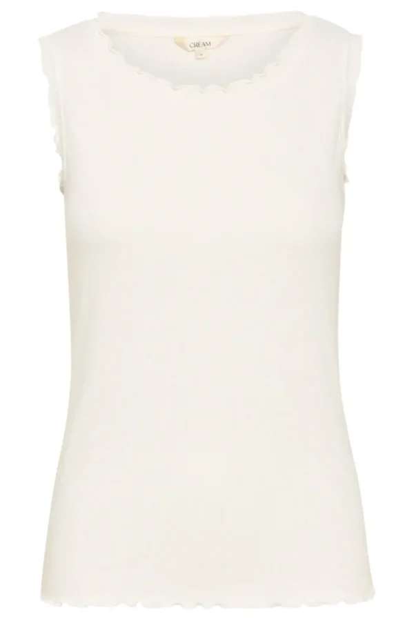 Cream CRRibba Top Snow White- T-shirts & Tops