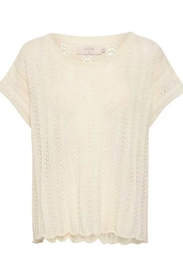 Cream CRRumba Knit Waistcoat Snow White- Strick & Cardigans