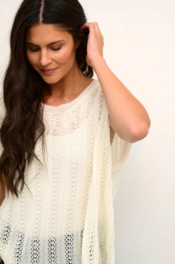 Cream CRRumba Knit Waistcoat Snow White- Strick & Cardigans