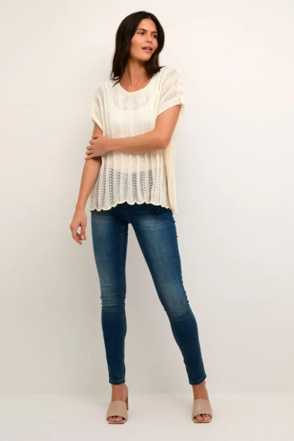 Cream CRRumba Knit Waistcoat Snow White- Strick & Cardigans