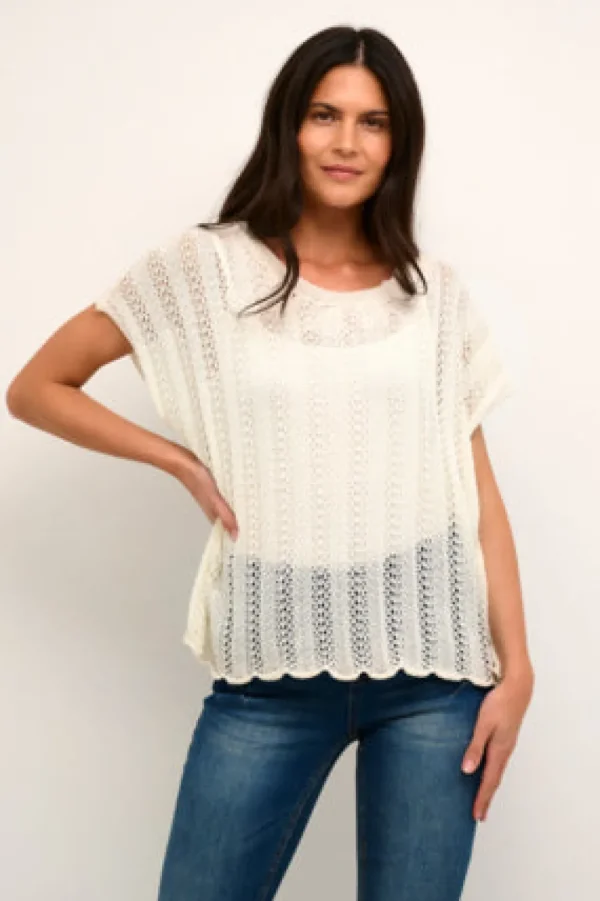 Cream CRRumba Knit Waistcoat Snow White- Strick & Cardigans