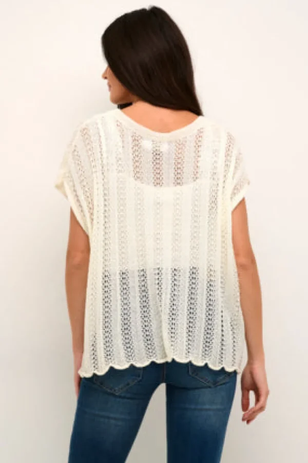 Cream CRRumba Knit Waistcoat Snow White- Strick & Cardigans