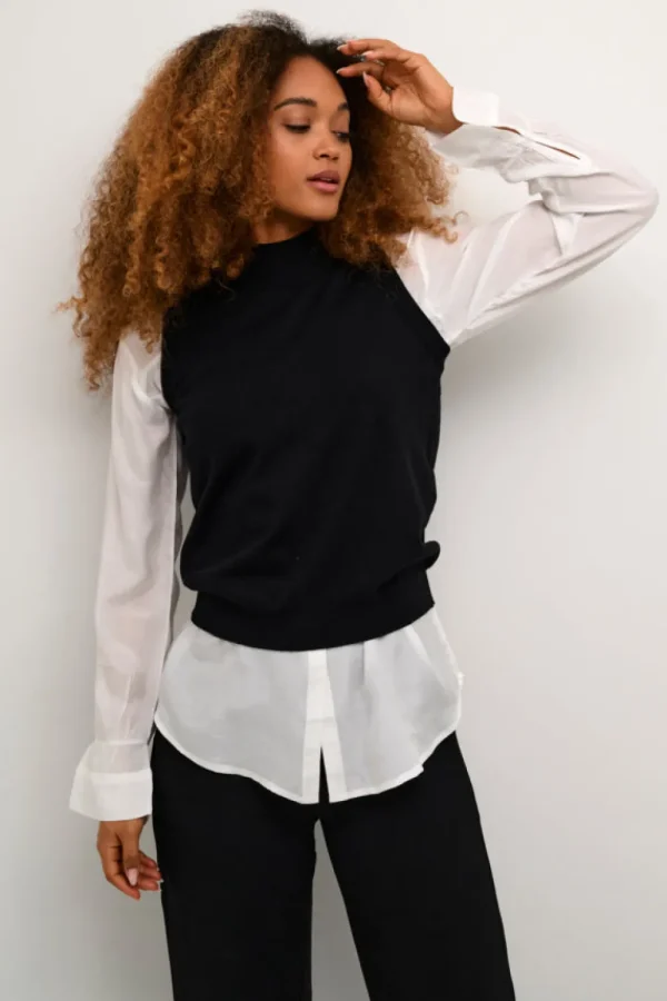 Cream CRVillea Knit Vest Pitch Black- Strick & Cardigans