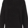 Cream CRWilow Knit Hoodie Pitch Black- Strick & Cardigans