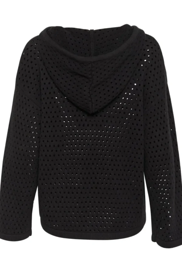 Cream CRWilow Knit Hoodie Pitch Black- Strick & Cardigans