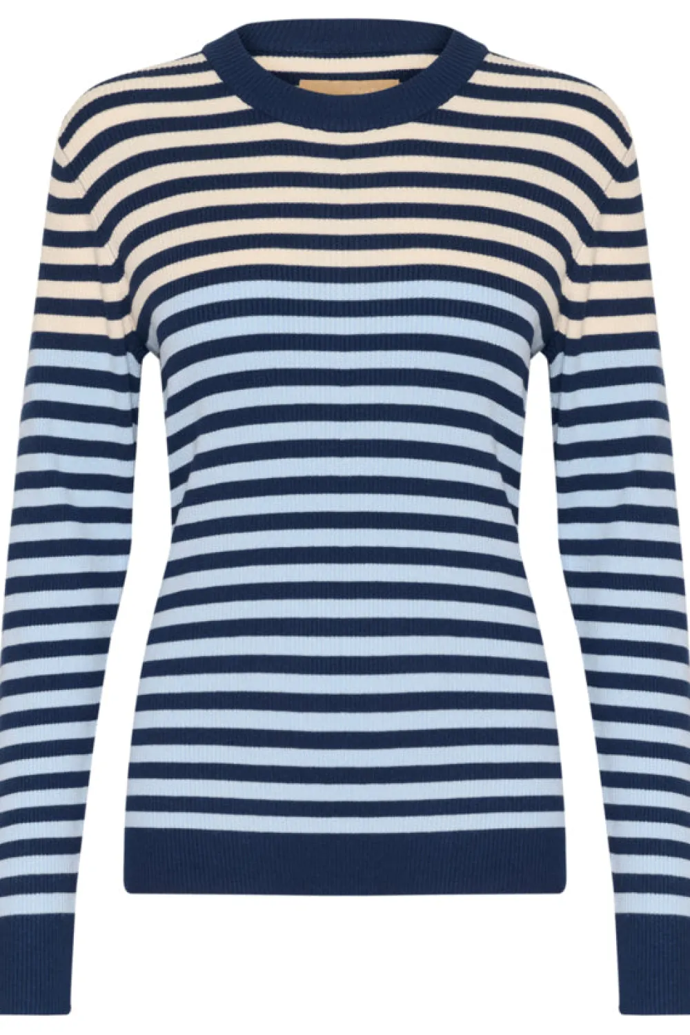 cuannemette_rib_pullover__0.webp Culture CUAnnemette Rib Pullover Light Blue/Navy- Strick & Cardigans