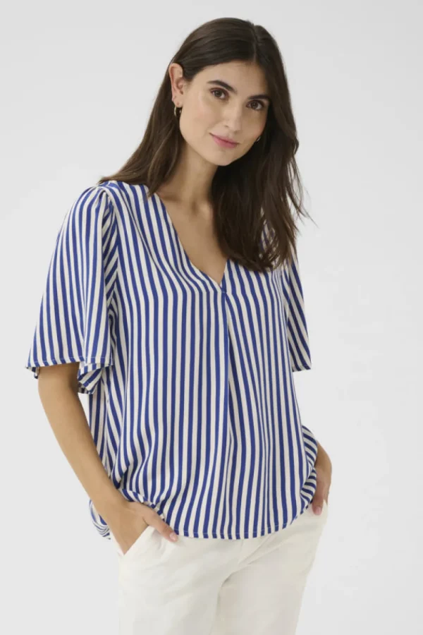 Culture CUDenia SS Blouse Mazarine Blue- Shirts & Blusen