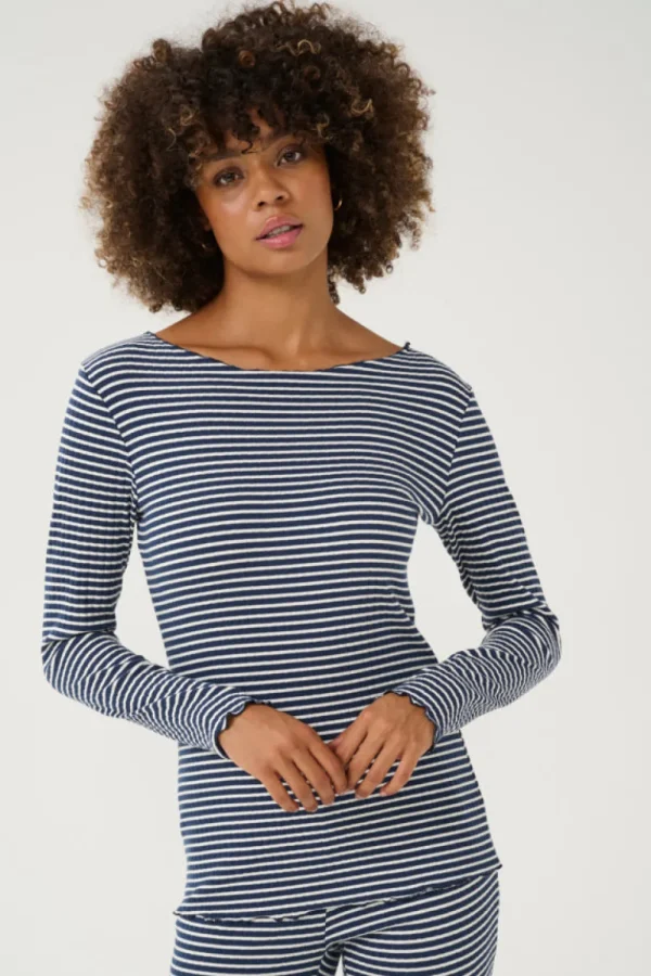 Culture CUTea Dolly LS T-Shirt Dress Blues- T-shirts & Tops