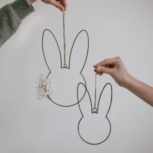 Eulenschnitt ES Metallkranz Hase 2er Set- Dekoration