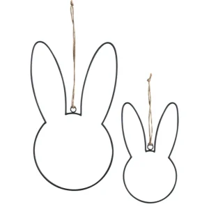 Eulenschnitt ES Metallkranz Hase 2er Set- Dekoration