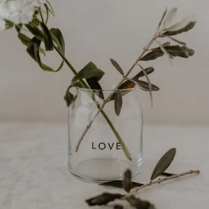 Eulenschnitt ES Vase aus Glas klein Love- Dekoration