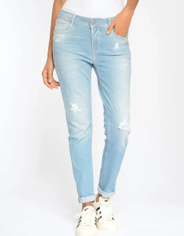 Gang 94Amelie Relaxed Fit Jeans Destroy Summerblue- Jeans