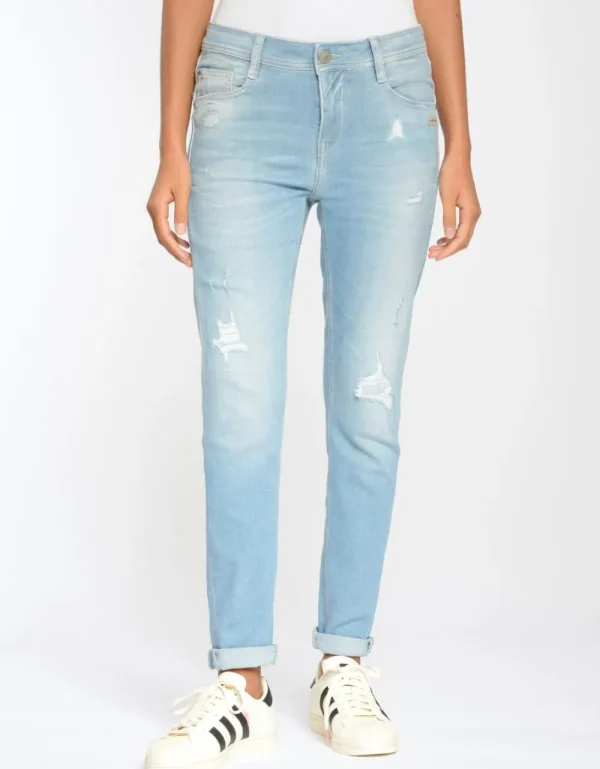 Gang 94Amelie Relaxed Fit Jeans Destroy Summerblue- Jeans