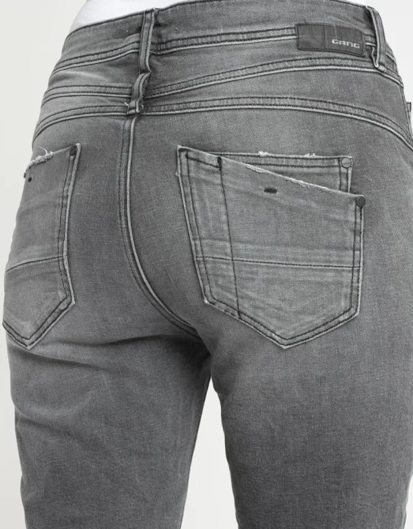 Gang 94Amelie Relaxed Fit Jeans Grey Soft Destroy- Jeans