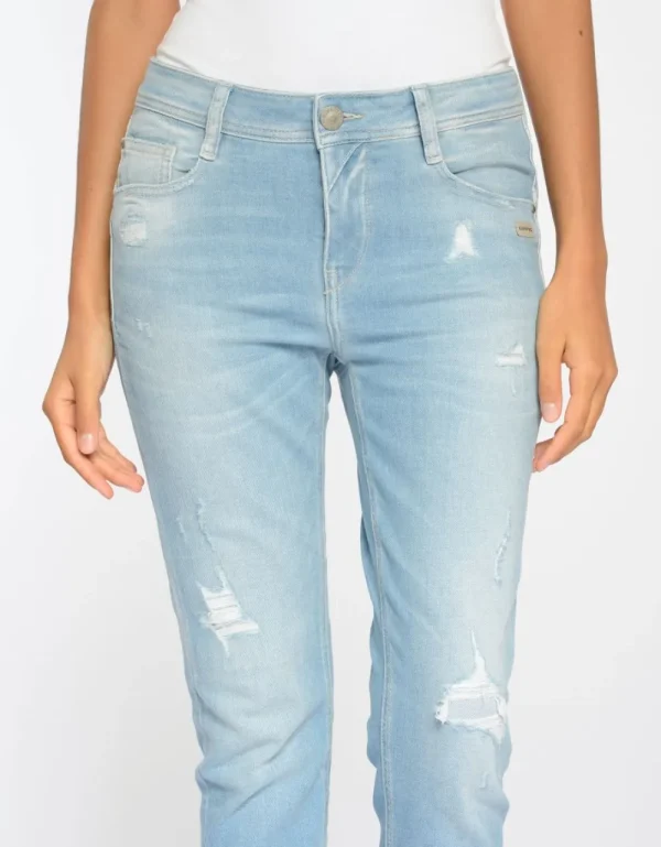 Gang 94Amelie Relaxed Fit Jeans Destroy Summerblue- Jeans