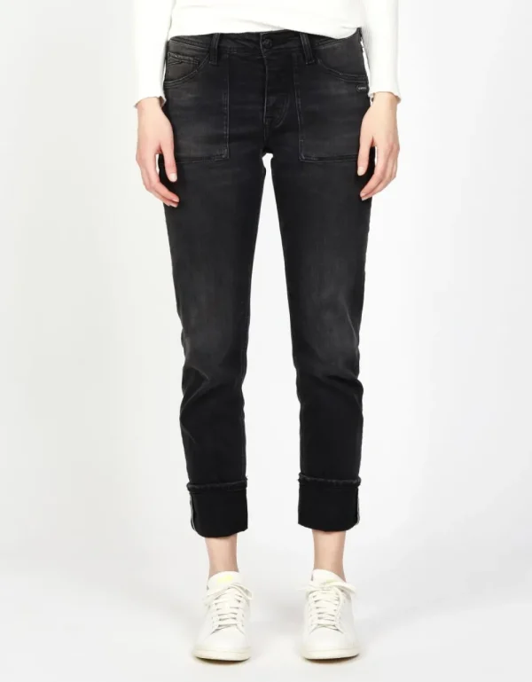 Gang 94Nica Worker Jeans Worn Black Wash- Jeans