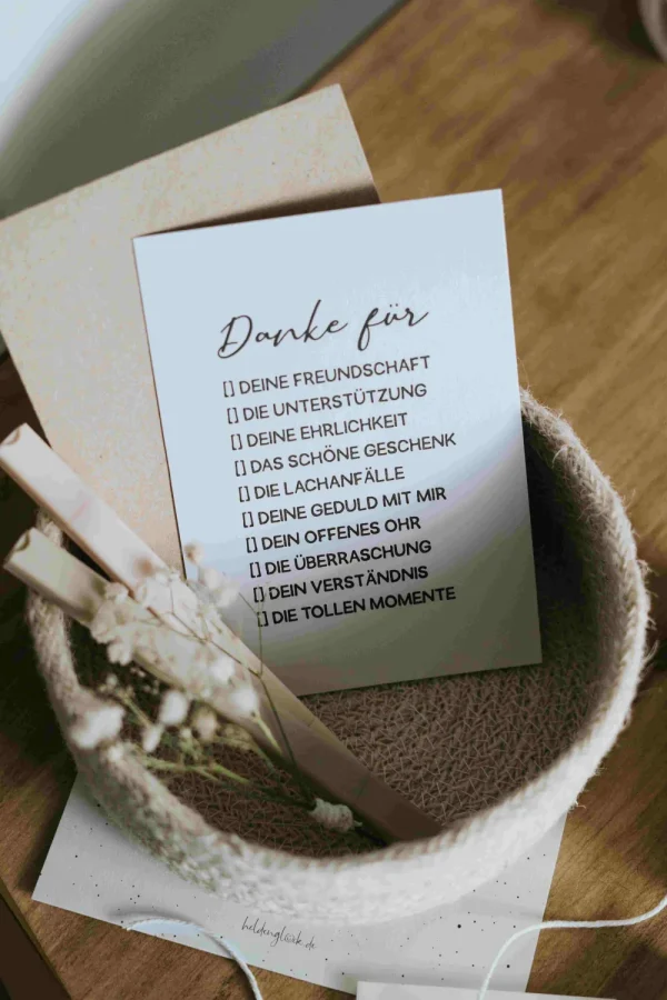 Heldenglück HG Postkarte Danke für- Lovely Stuff