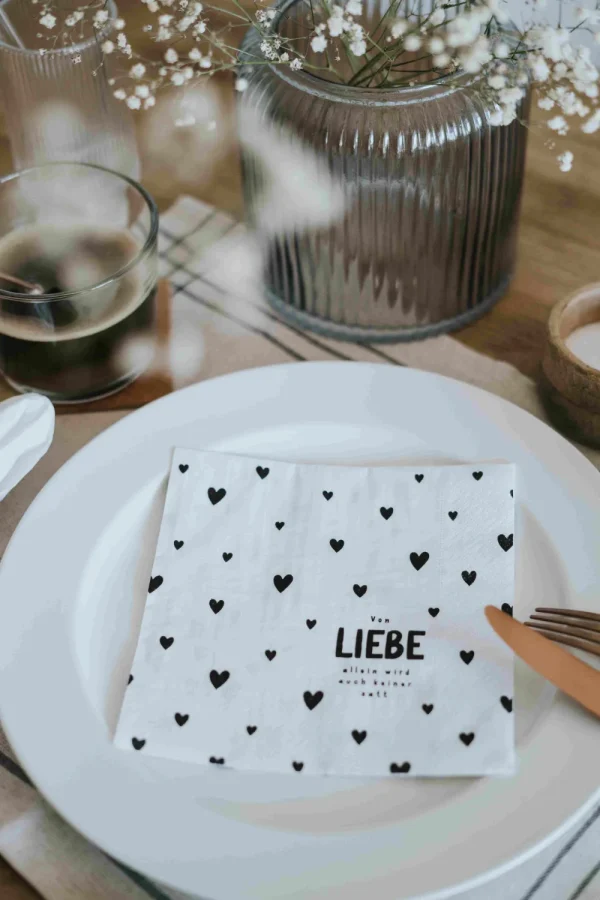 Heldenglück HG Serviette Von Liebe allein- Küche & Gedeckter Tisch