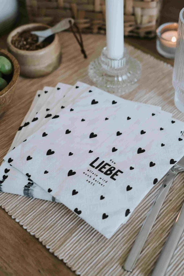 Heldenglück HG Serviette Von Liebe allein- Küche & Gedeckter Tisch