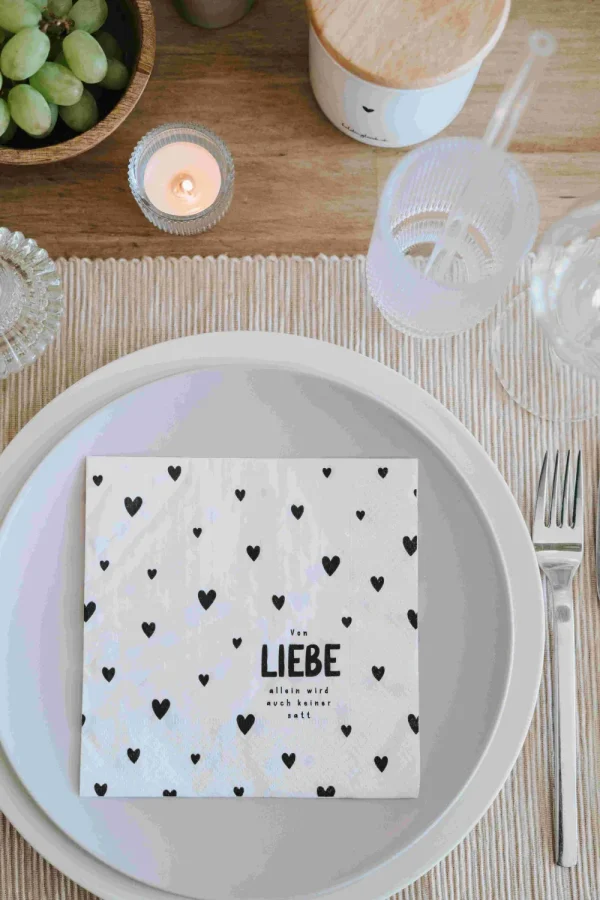 Heldenglück HG Serviette Von Liebe allein- Küche & Gedeckter Tisch