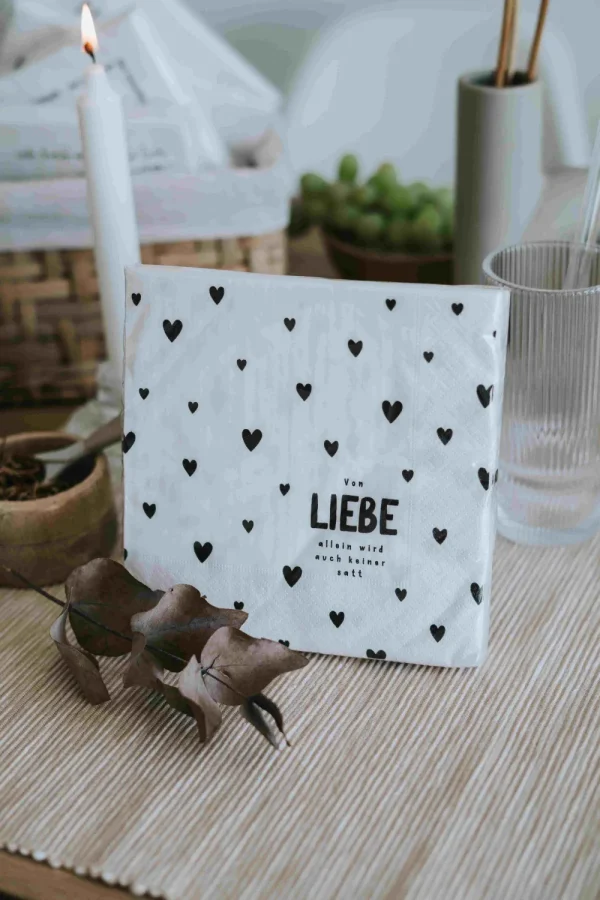 Heldenglück HG Serviette Von Liebe allein- Küche & Gedeckter Tisch