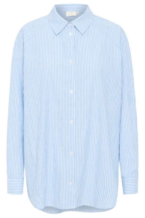 Kaffee KADabra Shirt Chalk/Blue Stripe- Shirts & Blusen