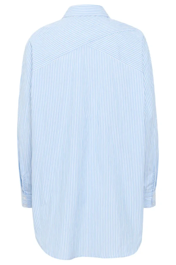 Kaffee KADabra Shirt Chalk/Blue Stripe- Shirts & Blusen