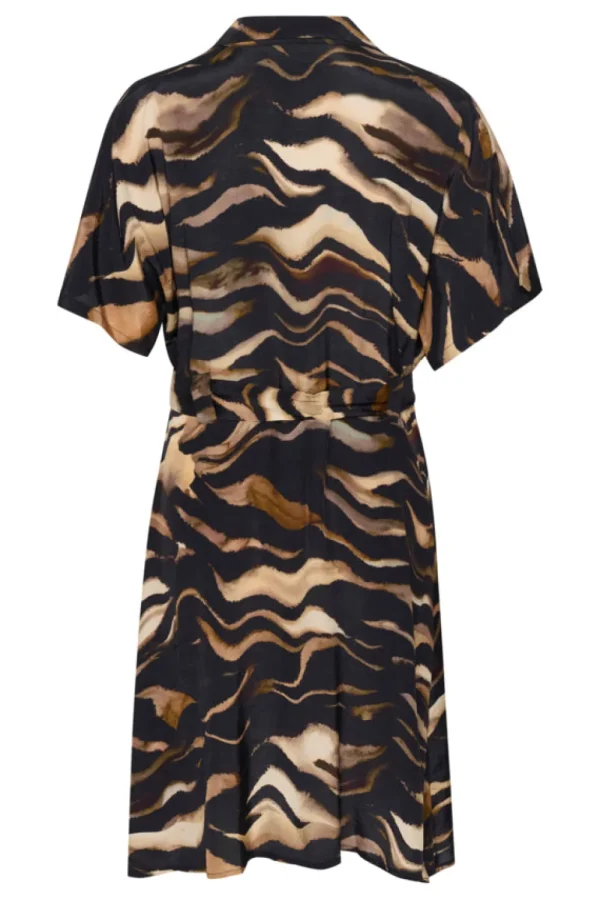 Kaffee KALaila Dress Black/Brown Tiger- Kleider