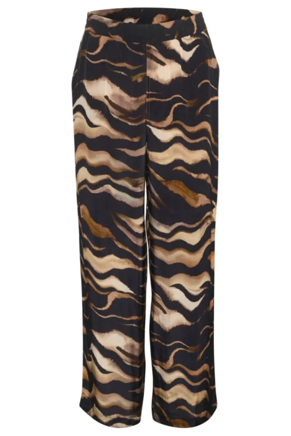 Kaffee KALaila Pants Black / Brown Tiger- Hosen