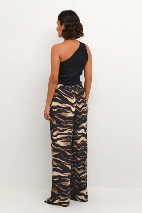 Kaffee KALaila Pants Black / Brown Tiger- Hosen