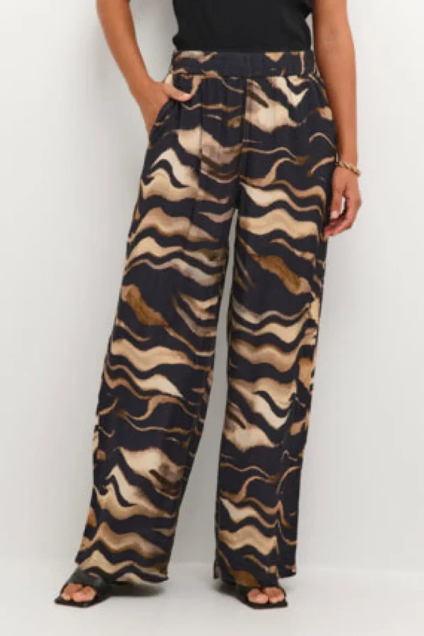 Kaffee KALaila Pants Black / Brown Tiger- Hosen