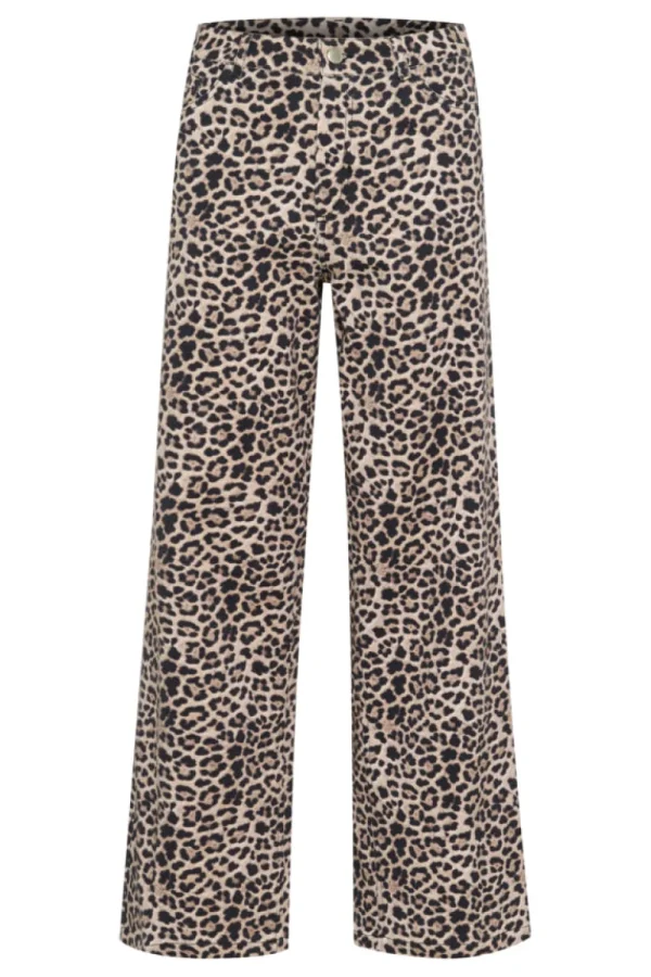 Kaffee KALeonara HW Denim Jeans Classic Leopard- Hosen