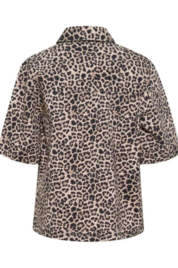 Kaffee KALeonora Denim Shirt Classic Leopard- Shirts & Blusen