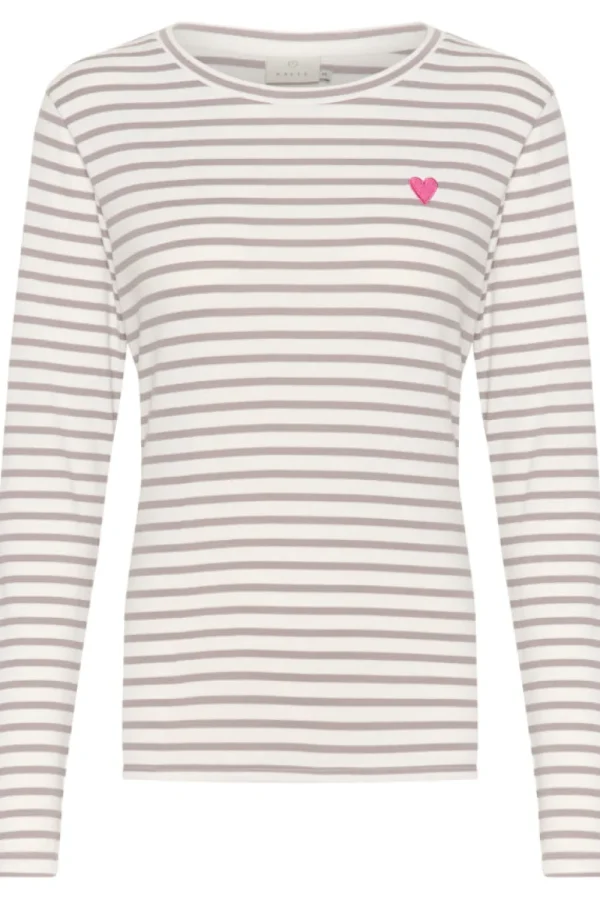 Kaffee KALiddy T-Shirt Chalk Grey Fuchsia- Shirts & Blusen