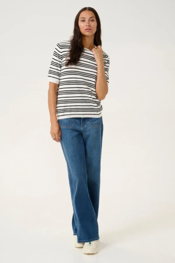 Kaffee KALizza Striped Knit Black- Strick & Cardigans