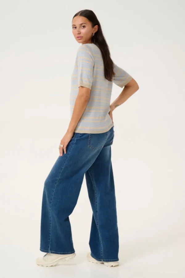 Kaffee KALizza Striped Knit Soft Chambray- Strick & Cardigans