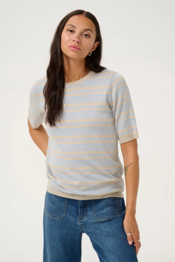 Kaffee KALizza Striped Knit Soft Chambray- Strick & Cardigans